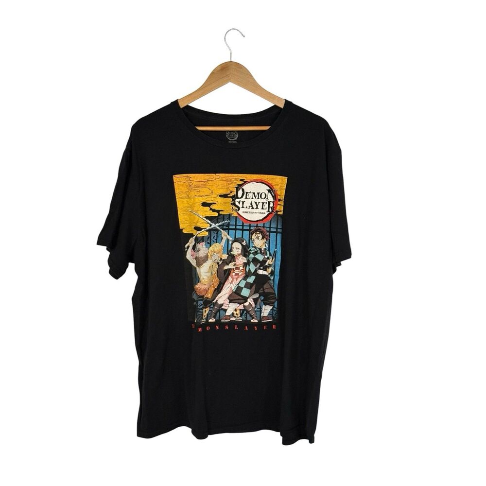 Demon Slayer Men’s 3XL Graphic Tee Anime T Shirt Black Tanjiro Nezuko Print